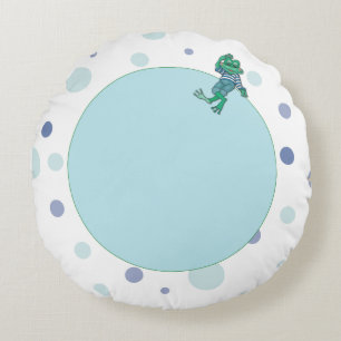 Coussins Ronds Grenouille en Jeans, Anniversaire, Pois