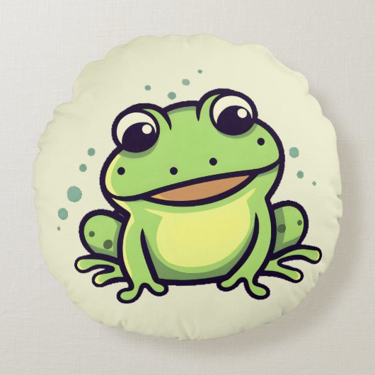 Coussins Ronds Grenouille mignonne (Devant)