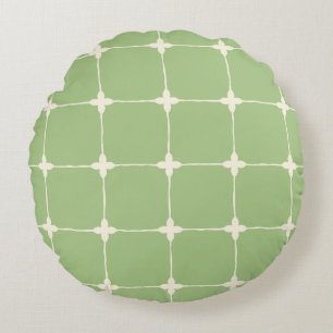 Coussins Ronds Grille naturelle Vert