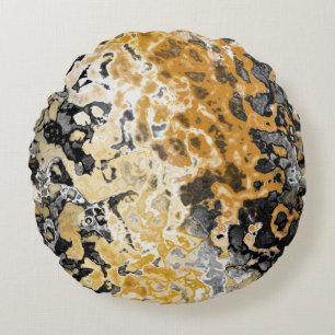 Coussins Ronds Gris et jaune abstrait