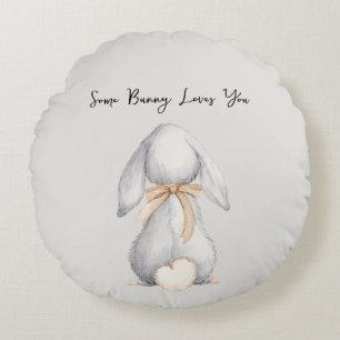 Coussins Ronds Gris Some Bunny vous aime