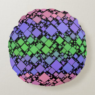 Coussins Ronds Groovy Boho Rétro Mod Géométrique Fierté Trigender