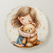 Coussins Ronds Gros câlins mignonne fille serrant teddy papier ou (Dos)
