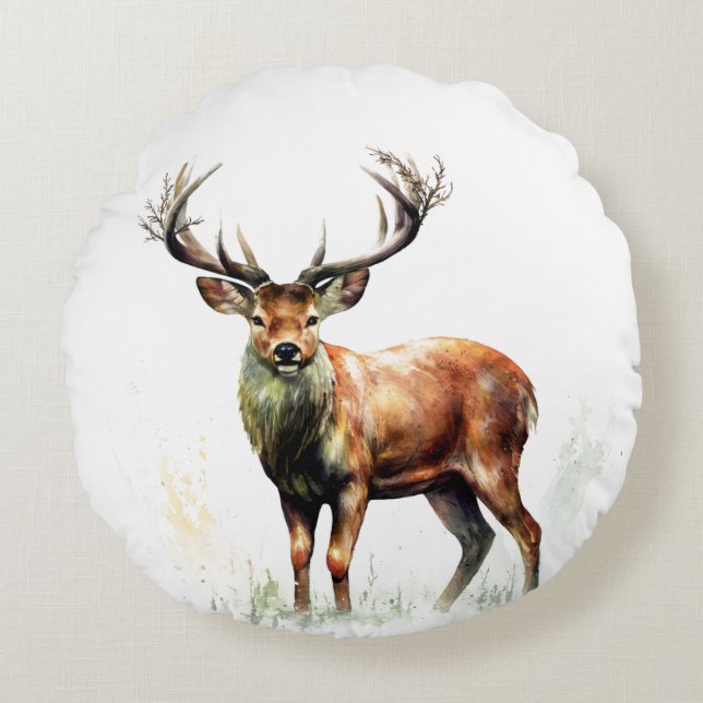 Coussins Ronds Gros Cerf Raté (Devant)