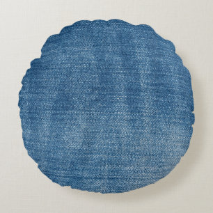 Coussins Ronds Gros plan bleu jean texture