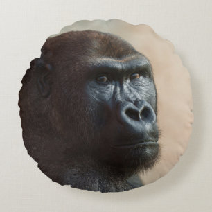 Coussins Ronds Gros plan de Gorilla Lope
