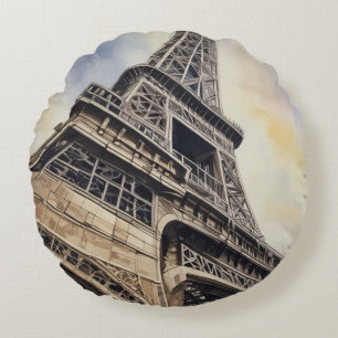 Coussins Ronds Gros plan Tour Eiffel Paris Love City Travel
