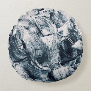 Coussins Ronds Grunge Brush Strokes, Arrière - plan Abstrait.