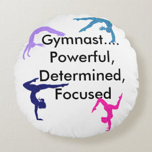 Coussins Ronds Gymnaste... Puissant, Déterminé, Ciblé