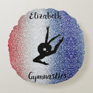 Coussins Ronds Gymnastique Personnalisé Rond Rouge Blanc Bleu