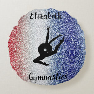 Coussins Ronds Gymnastique Personnalisée Rouge Blanc Bleu Rond