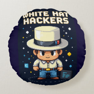 Coussins Ronds HacKerHatBlanc