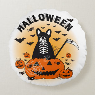 Coussins Ronds Halloween Frenchie