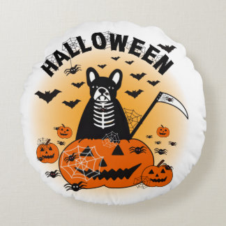 Coussins Ronds Halloween Frenchie