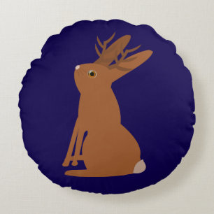 Coussins Ronds Halloween Jackalope Trace ou traitement double fac