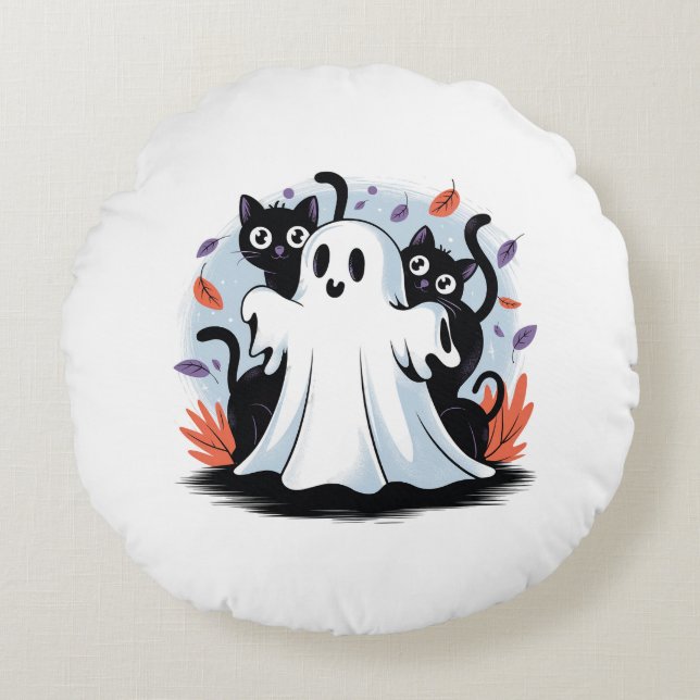Coussins Ronds Halloween Night Prowl (Devant)