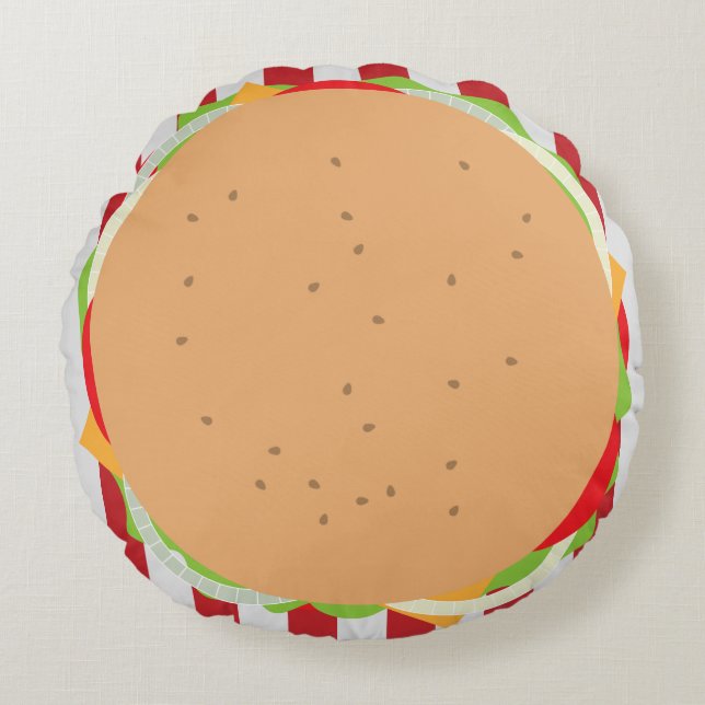 Coussins Ronds Hamburger cheeseburger mignon café (Devant)