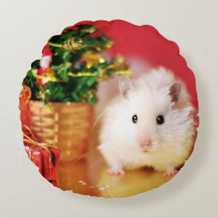 Coussins Ronds Hamster Kokolinka avec l'arbre de Noël