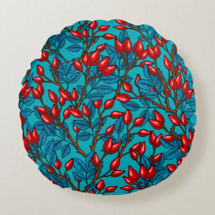 Coussins Ronds hanches roses, rouge et bleu