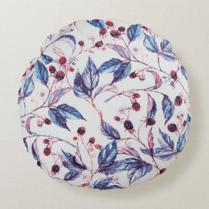 Coussins Ronds Hand-drawn watercolor seamless pattern with natura