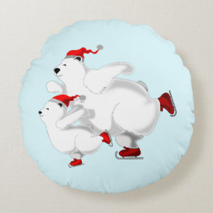 Coussins Ronds Happy Bears Round Pillow - Christmas