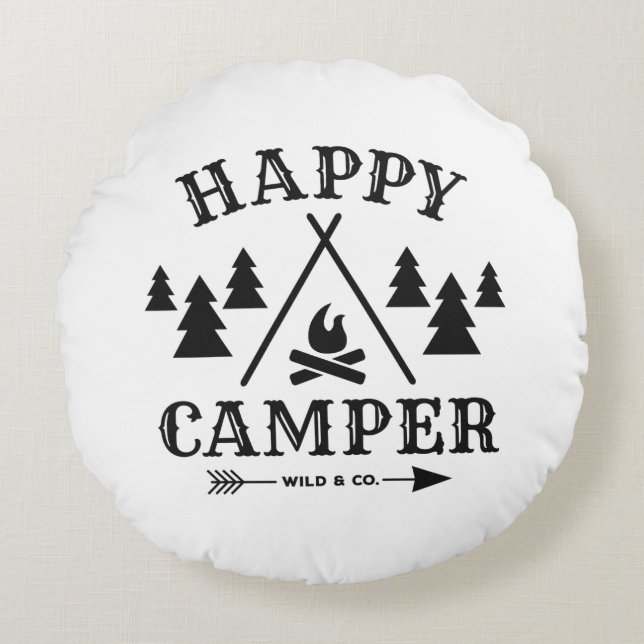 Coussins Ronds Happy camper (Devant)