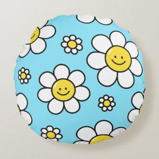 Coussins Ronds Happy Flowers