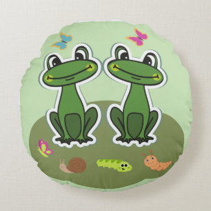 Coussins Ronds Happy Frog Design   Edition         Oreiller rond
