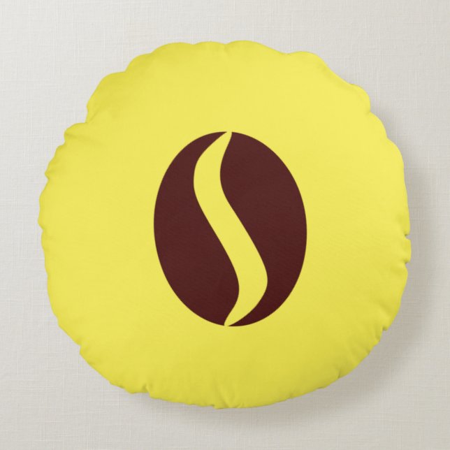 Coussins Ronds Haricot de café funky (Devant)