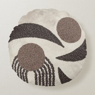 Coussins Ronds Haricots-de-café-bio-géométriques-modernes-Neutres