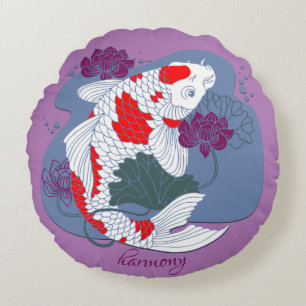 Coussins Ronds "Harmonie" avec Koi Accent