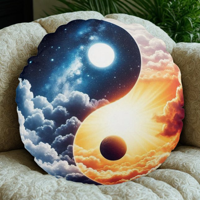 Coussins Ronds Harmonie Céleste Yin Yang (Créateur téléchargé)