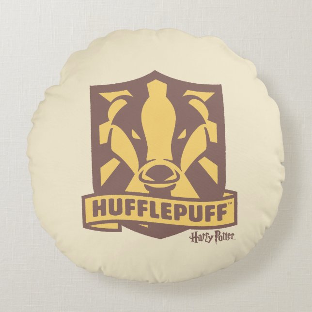 Coussins Ronds HARRY POTTER™ | Été Magique HUFFLEPUFF™ Crest (Devant)