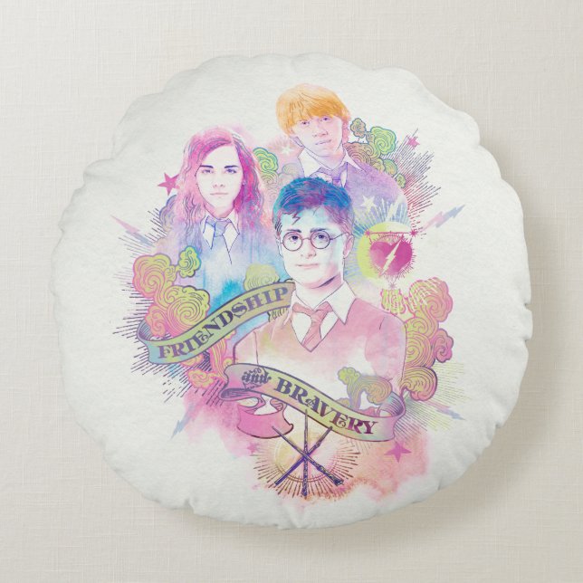 Coussins Ronds Harry Potter Spell | Harry, Hermione et Ron Waterc (Devant)