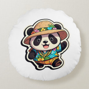 Coussins Ronds Hawaii Panda Paradise