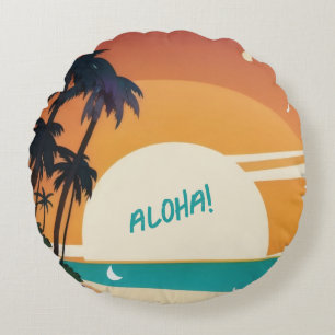 Coussins Ronds Hawaiian/Aloha/Tropical/plage