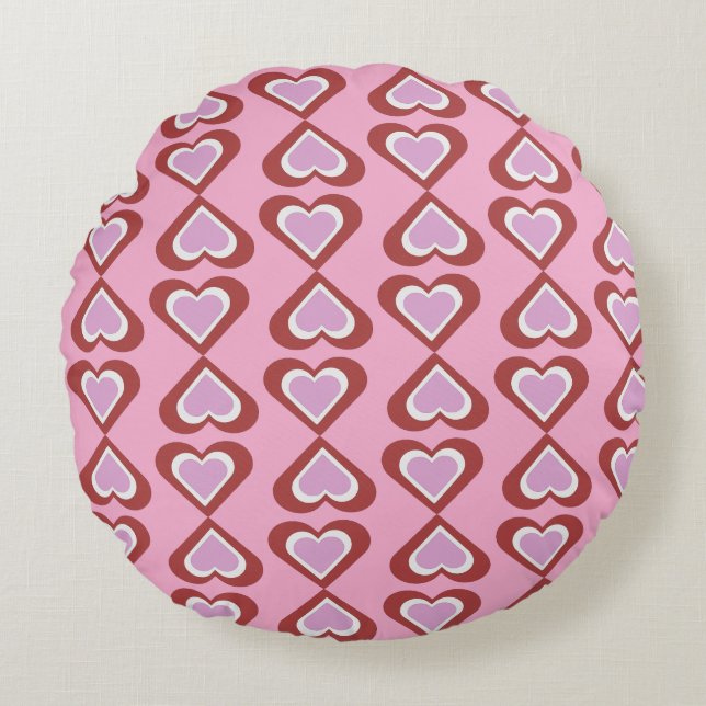 Coussins Ronds Hearts pattern (Devant)