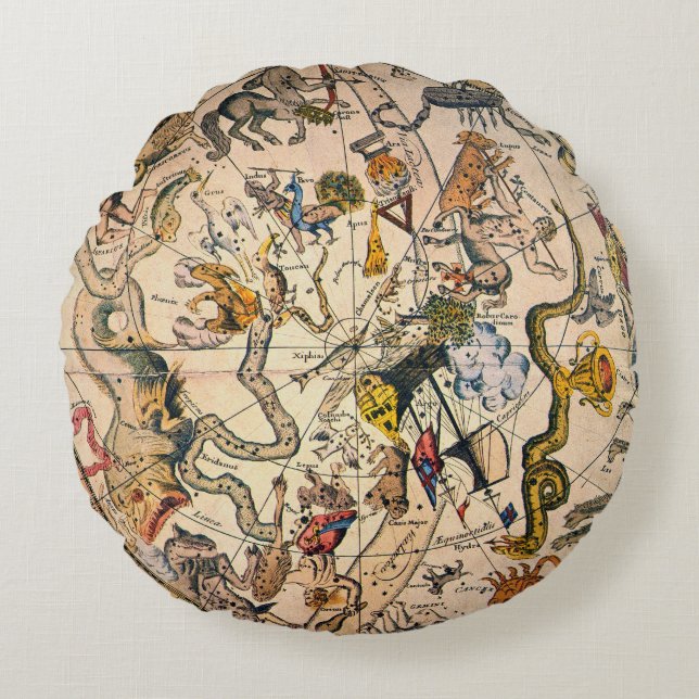 Coussins Ronds Hémisphère céleste, 1790 (Devant)