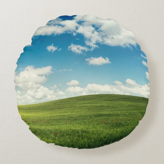 Coussins Ronds Herbe de champ Nature (Devant)