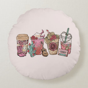 Coussins Ronds Heure du café Cowboy