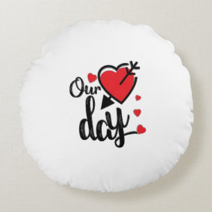 Coussins Ronds Heureuse Sainte-Valentin