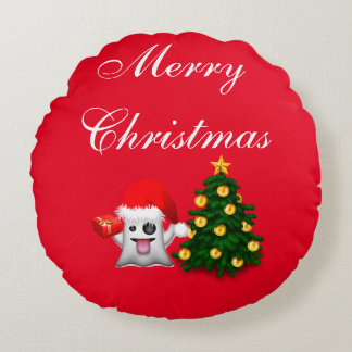 Coussins Ronds Heureux Noël Merry Carte de voeux