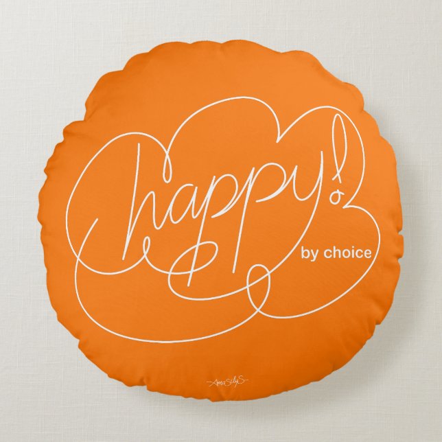 Coussins Ronds HEUREUX par choix - Bold CloudS - W (Devant)
