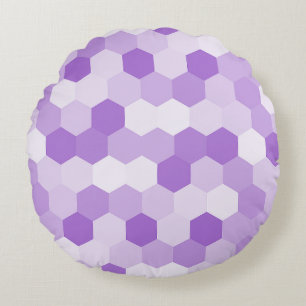 Coussins Ronds Hexagone blanc violet clair moderne