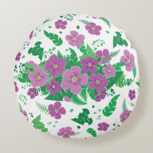 Coussins Ronds Hibiscus pourpre