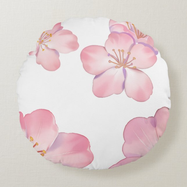 Coussins Ronds Hibiscus rose (Devant)