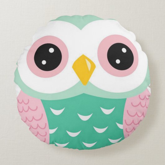Coussins Ronds Hibou (Devant)