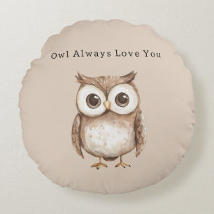 Coussins Ronds Hibou t'aime toujours