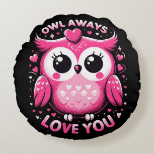 Coussins Ronds Hibou t'aime toujours - Saint-Valentin
