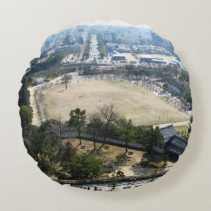 Coussins Ronds Himeji, Japon (Vue du château haut)